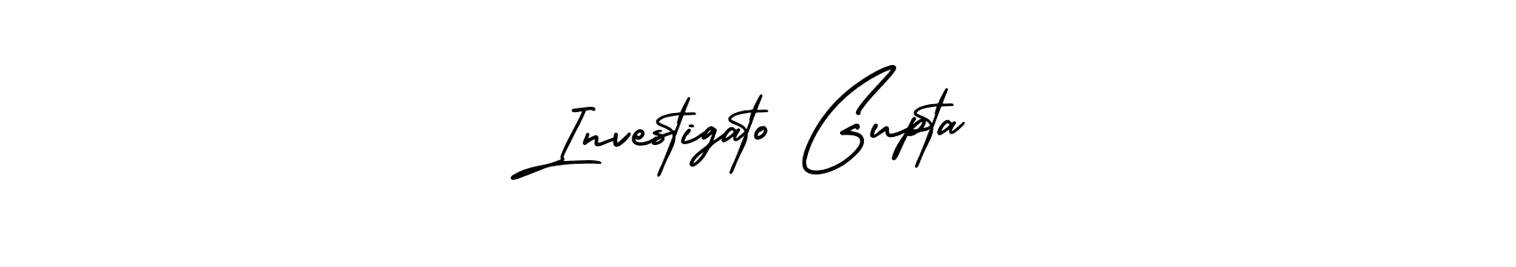 You should practise on your own different ways (AmerikaSignatureDemo-Regular) to write your name (Investigato Gupta) in signature. don't let someone else do it for you. Investigato Gupta signature style 3 images and pictures png