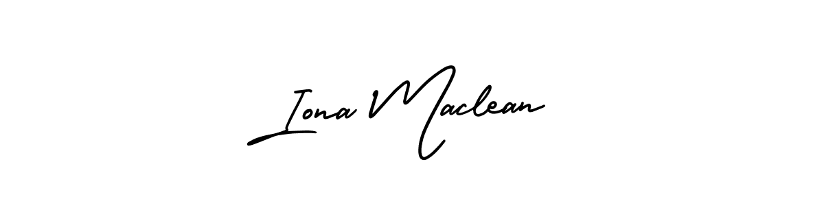 You should practise on your own different ways (AmerikaSignatureDemo-Regular) to write your name (Iona Maclean) in signature. don't let someone else do it for you. Iona Maclean signature style 3 images and pictures png