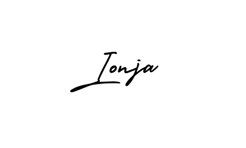 The best way (AmerikaSignatureDemo-Regular) to make a short signature is to pick only two or three words in your name. The name Ionja include a total of six letters. For converting this name. Ionja signature style 3 images and pictures png