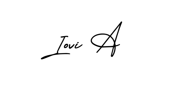 if you are searching for the best signature style for your name Iovi A. so please give up your signature search. here we have designed multiple signature styles  using AmerikaSignatureDemo-Regular. Iovi A signature style 3 images and pictures png