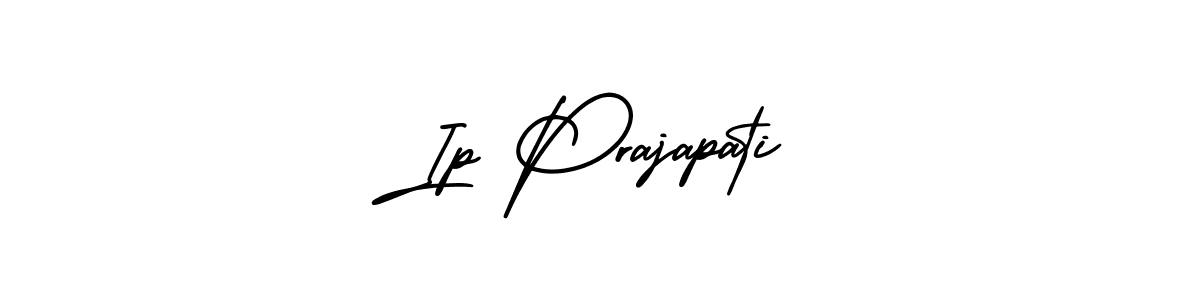 This is the best signature style for the Ip Prajapati name. Also you like these signature font (AmerikaSignatureDemo-Regular). Mix name signature. Ip Prajapati signature style 3 images and pictures png