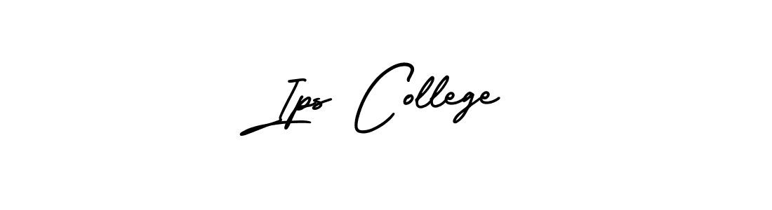 The best way (AmerikaSignatureDemo-Regular) to make a short signature is to pick only two or three words in your name. The name Ips College include a total of six letters. For converting this name. Ips College signature style 3 images and pictures png