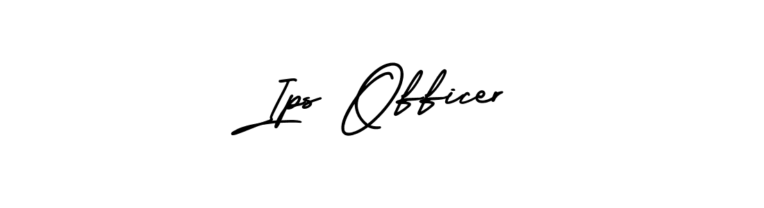 This is the best signature style for the Ips Officer name. Also you like these signature font (AmerikaSignatureDemo-Regular). Mix name signature. Ips Officer signature style 3 images and pictures png