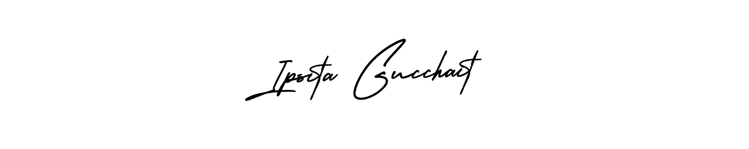 You should practise on your own different ways (AmerikaSignatureDemo-Regular) to write your name (Ipsita Gucchait) in signature. don't let someone else do it for you. Ipsita Gucchait signature style 3 images and pictures png