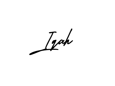 Design your own signature with our free online signature maker. With this signature software, you can create a handwritten (AmerikaSignatureDemo-Regular) signature for name Iqah. Iqah signature style 3 images and pictures png