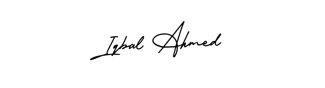 How to make Iqbal Ahmed name signature. Use AmerikaSignatureDemo-Regular style for creating short signs online. This is the latest handwritten sign. Iqbal Ahmed signature style 3 images and pictures png