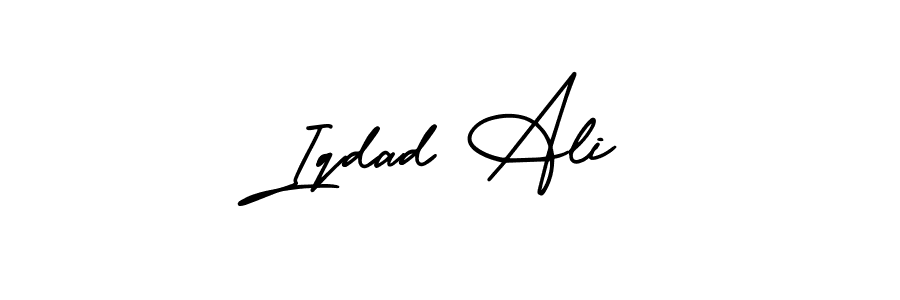 The best way (AmerikaSignatureDemo-Regular) to make a short signature is to pick only two or three words in your name. The name Iqdad Ali include a total of six letters. For converting this name. Iqdad Ali signature style 3 images and pictures png