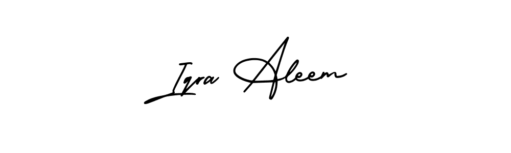 Design your own signature with our free online signature maker. With this signature software, you can create a handwritten (AmerikaSignatureDemo-Regular) signature for name Iqra Aleem. Iqra Aleem signature style 3 images and pictures png