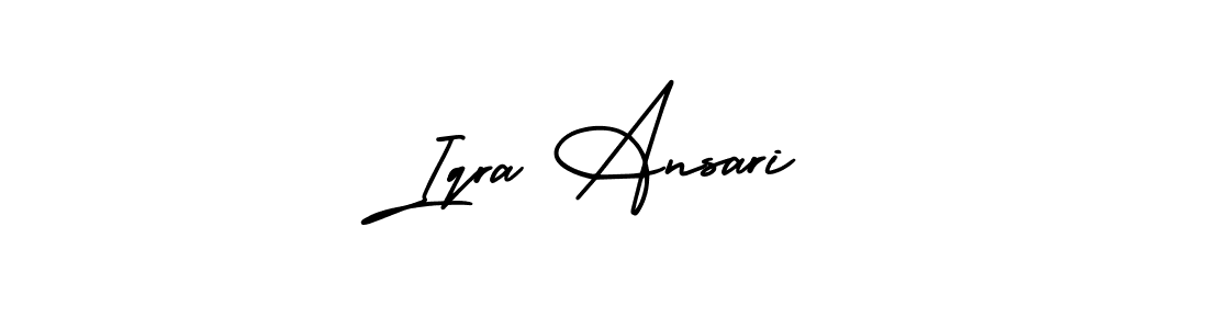 Create a beautiful signature design for name Iqra Ansari. With this signature (AmerikaSignatureDemo-Regular) fonts, you can make a handwritten signature for free. Iqra Ansari signature style 3 images and pictures png