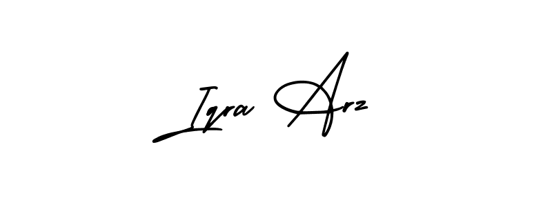 See photos of Iqra Arz official signature by Spectra . Check more albums & portfolios. Read reviews & check more about AmerikaSignatureDemo-Regular font. Iqra Arz signature style 3 images and pictures png