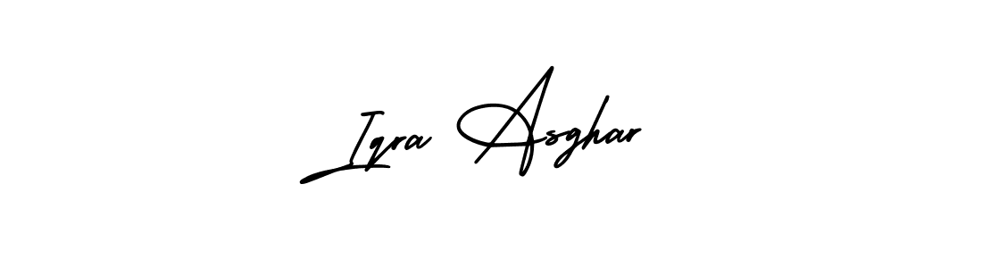 Make a beautiful signature design for name Iqra Asghar. With this signature (AmerikaSignatureDemo-Regular) style, you can create a handwritten signature for free. Iqra Asghar signature style 3 images and pictures png