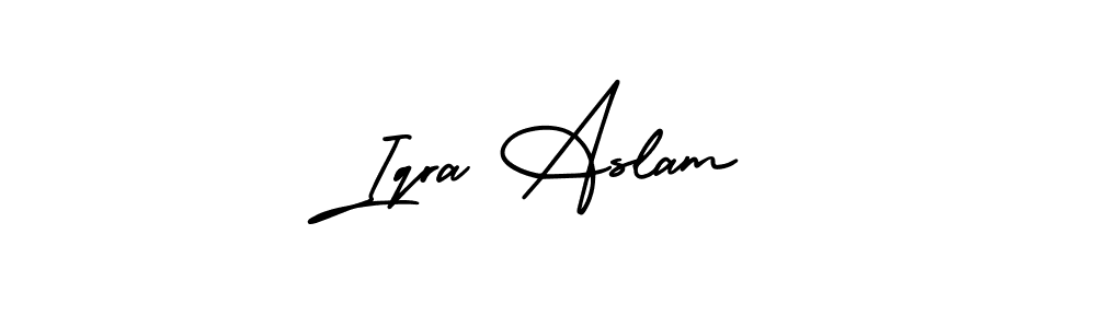 How to make Iqra Aslam signature? AmerikaSignatureDemo-Regular is a professional autograph style. Create handwritten signature for Iqra Aslam name. Iqra Aslam signature style 3 images and pictures png