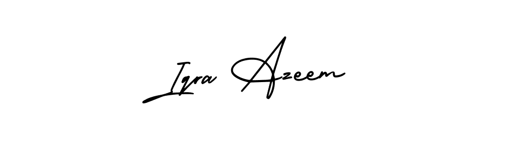 How to make Iqra Azeem signature? AmerikaSignatureDemo-Regular is a professional autograph style. Create handwritten signature for Iqra Azeem name. Iqra Azeem signature style 3 images and pictures png