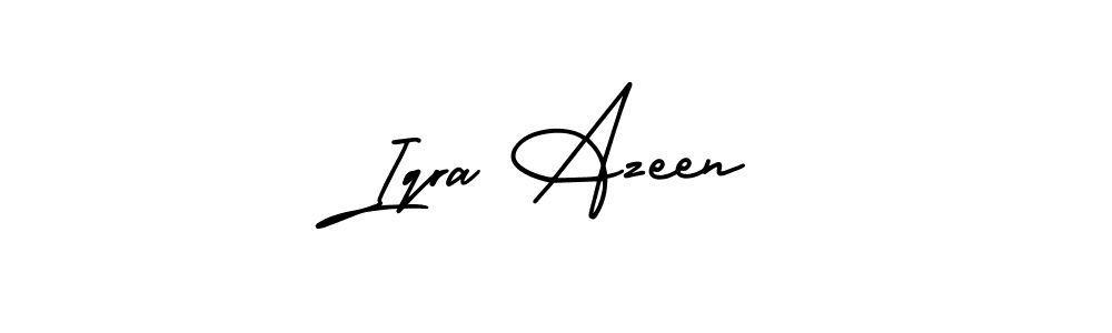 How to make Iqra Azeen name signature. Use AmerikaSignatureDemo-Regular style for creating short signs online. This is the latest handwritten sign. Iqra Azeen signature style 3 images and pictures png