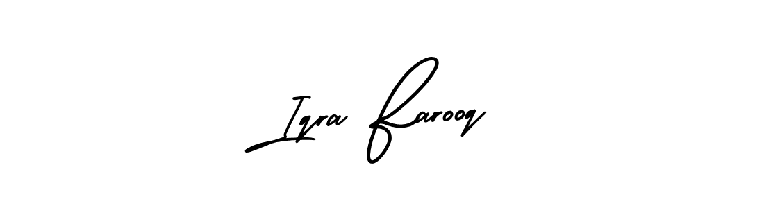 How to Draw Iqra Farooq signature style? AmerikaSignatureDemo-Regular is a latest design signature styles for name Iqra Farooq. Iqra Farooq signature style 3 images and pictures png