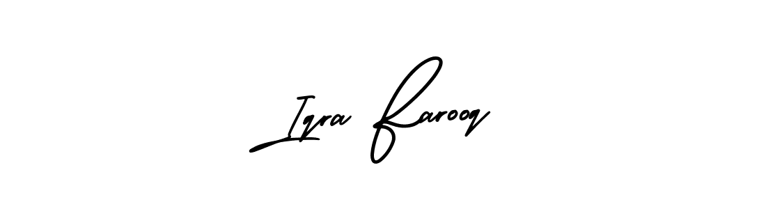 Make a beautiful signature design for name Iqra Farooq. With this signature (AmerikaSignatureDemo-Regular) style, you can create a handwritten signature for free. Iqra Farooq signature style 3 images and pictures png