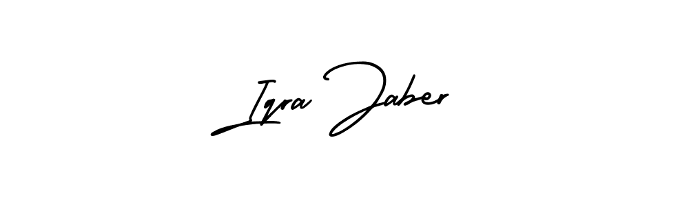 This is the best signature style for the Iqra Jaber name. Also you like these signature font (AmerikaSignatureDemo-Regular). Mix name signature. Iqra Jaber signature style 3 images and pictures png