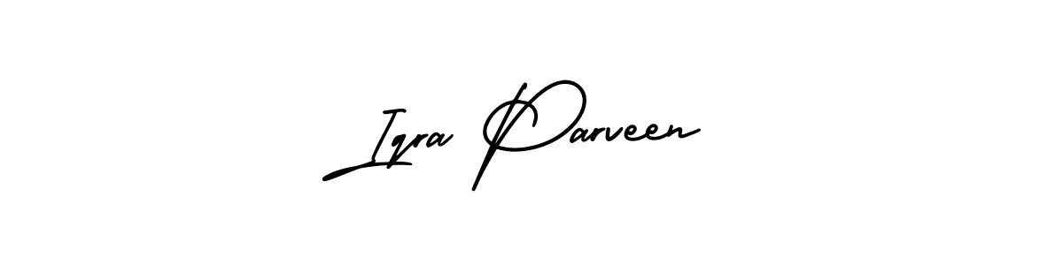 This is the best signature style for the Iqra Parveen name. Also you like these signature font (AmerikaSignatureDemo-Regular). Mix name signature. Iqra Parveen signature style 3 images and pictures png