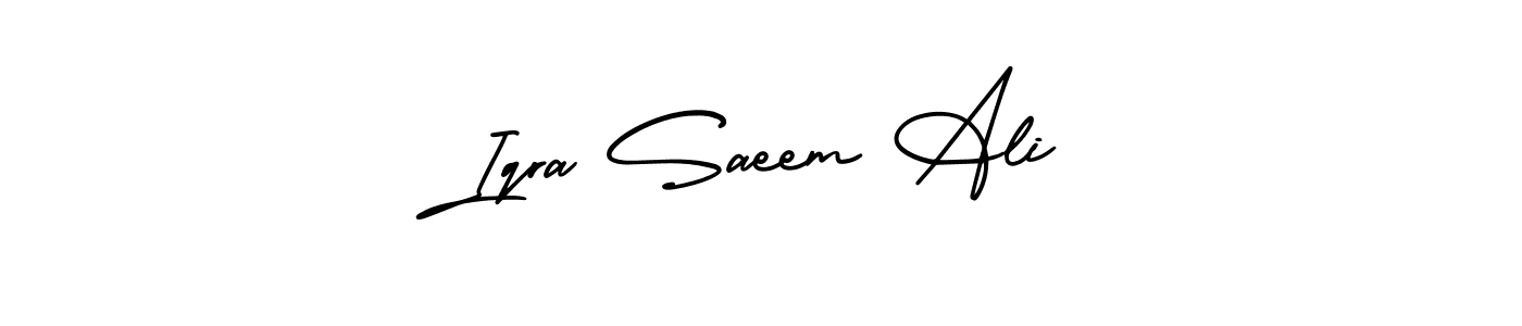 Make a beautiful signature design for name Iqra Saeem Ali. Use this online signature maker to create a handwritten signature for free. Iqra Saeem Ali signature style 3 images and pictures png