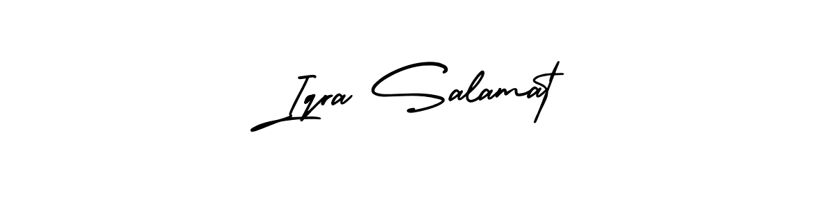 See photos of Iqra Salamat official signature by Spectra . Check more albums & portfolios. Read reviews & check more about AmerikaSignatureDemo-Regular font. Iqra Salamat signature style 3 images and pictures png