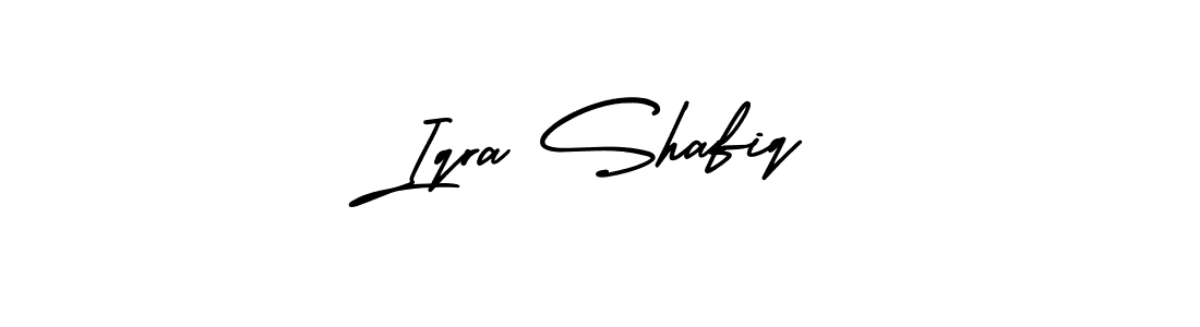 You should practise on your own different ways (AmerikaSignatureDemo-Regular) to write your name (Iqra Shafiq) in signature. don't let someone else do it for you. Iqra Shafiq signature style 3 images and pictures png