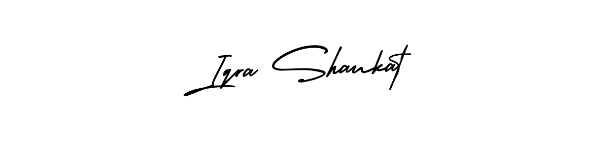 Iqra Shaukat stylish signature style. Best Handwritten Sign (AmerikaSignatureDemo-Regular) for my name. Handwritten Signature Collection Ideas for my name Iqra Shaukat. Iqra Shaukat signature style 3 images and pictures png