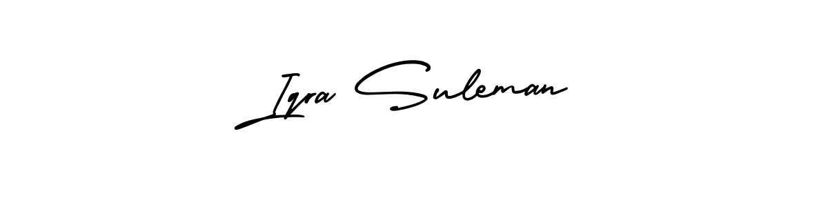 Make a beautiful signature design for name Iqra Suleman. With this signature (AmerikaSignatureDemo-Regular) style, you can create a handwritten signature for free. Iqra Suleman signature style 3 images and pictures png