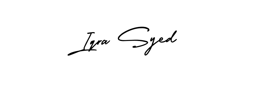 Make a beautiful signature design for name Iqra Syed. With this signature (AmerikaSignatureDemo-Regular) style, you can create a handwritten signature for free. Iqra Syed signature style 3 images and pictures png