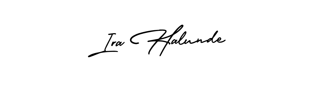 This is the best signature style for the Ira Halunde name. Also you like these signature font (AmerikaSignatureDemo-Regular). Mix name signature. Ira Halunde signature style 3 images and pictures png