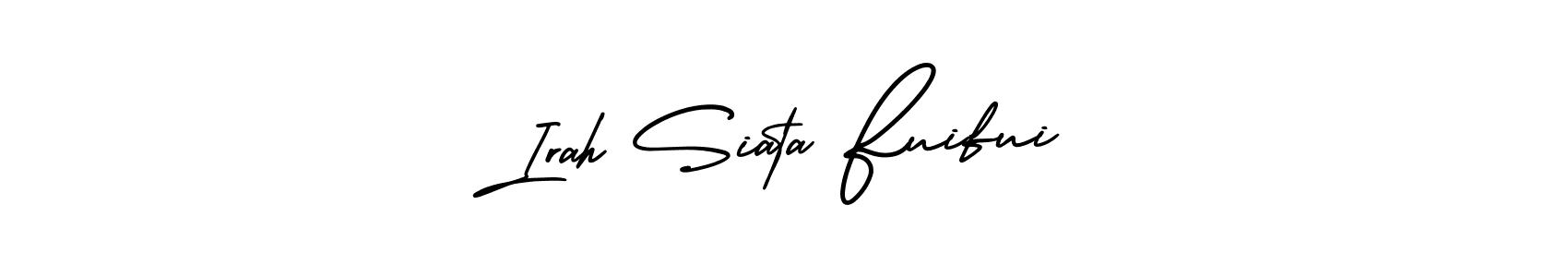 if you are searching for the best signature style for your name Irah Siata Fuifui. so please give up your signature search. here we have designed multiple signature styles  using AmerikaSignatureDemo-Regular. Irah Siata Fuifui signature style 3 images and pictures png