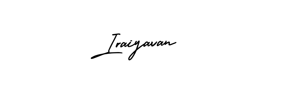 You should practise on your own different ways (AmerikaSignatureDemo-Regular) to write your name (Iraiyavan) in signature. don't let someone else do it for you. Iraiyavan signature style 3 images and pictures png