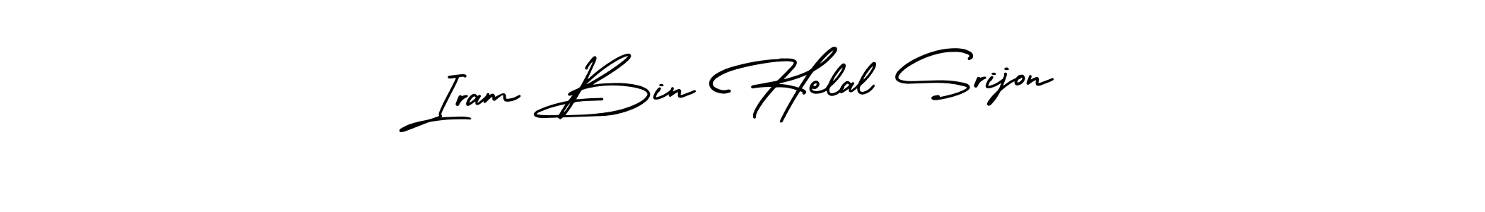 Create a beautiful signature design for name Iram Bin Helal Srijon. With this signature (AmerikaSignatureDemo-Regular) fonts, you can make a handwritten signature for free. Iram Bin Helal Srijon signature style 3 images and pictures png