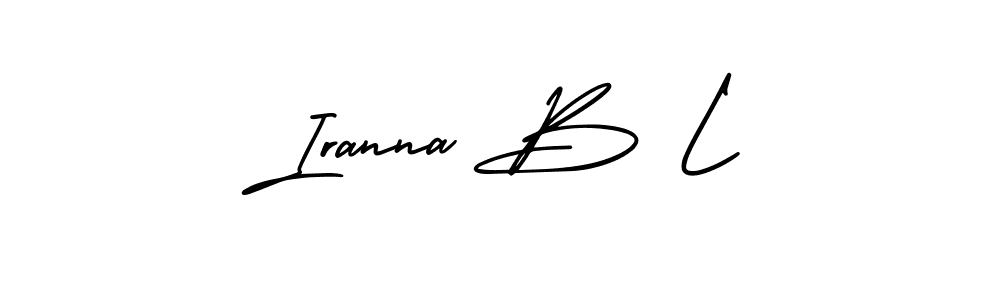 Use a signature maker to create a handwritten signature online. With this signature software, you can design (AmerikaSignatureDemo-Regular) your own signature for name Iranna B L. Iranna B L signature style 3 images and pictures png