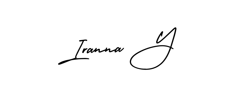 The best way (AmerikaSignatureDemo-Regular) to make a short signature is to pick only two or three words in your name. The name Iranna Y include a total of six letters. For converting this name. Iranna Y signature style 3 images and pictures png