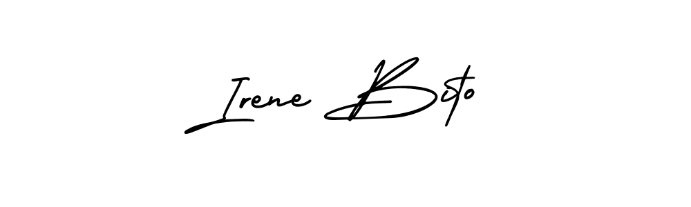 Check out images of Autograph of Irene Bito name. Actor Irene Bito Signature Style. AmerikaSignatureDemo-Regular is a professional sign style online. Irene Bito signature style 3 images and pictures png