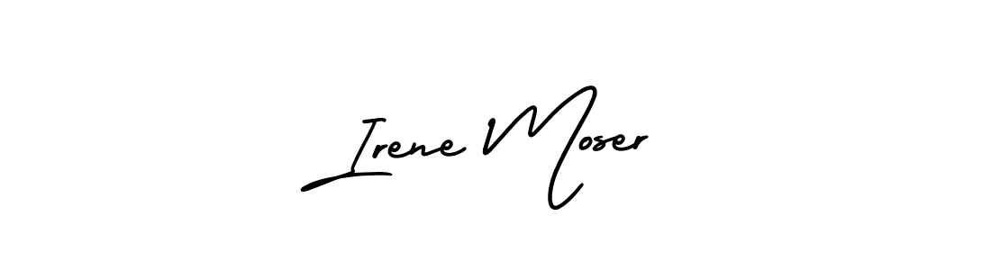You should practise on your own different ways (AmerikaSignatureDemo-Regular) to write your name (Irene Moser) in signature. don't let someone else do it for you. Irene Moser signature style 3 images and pictures png