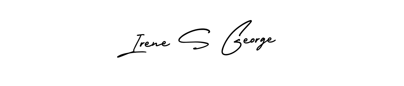 You should practise on your own different ways (AmerikaSignatureDemo-Regular) to write your name (Irene S George) in signature. don't let someone else do it for you. Irene S George signature style 3 images and pictures png