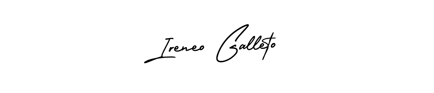 Make a short Ireneo Galleto signature style. Manage your documents anywhere anytime using AmerikaSignatureDemo-Regular. Create and add eSignatures, submit forms, share and send files easily. Ireneo Galleto signature style 3 images and pictures png