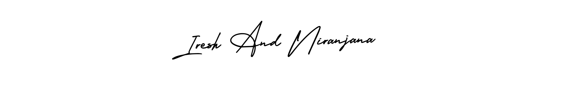 Also we have Iresh And Niranjana name is the best signature style. Create professional handwritten signature collection using AmerikaSignatureDemo-Regular autograph style. Iresh And Niranjana signature style 3 images and pictures png