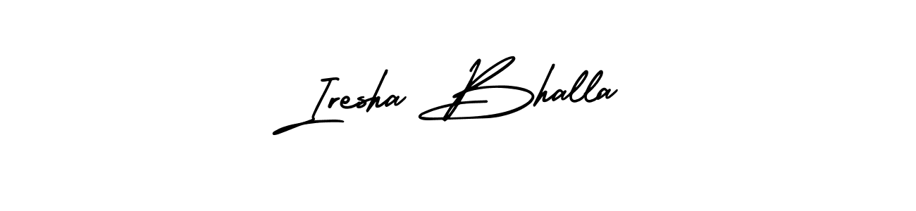 The best way (AmerikaSignatureDemo-Regular) to make a short signature is to pick only two or three words in your name. The name Iresha Bhalla include a total of six letters. For converting this name. Iresha Bhalla signature style 3 images and pictures png