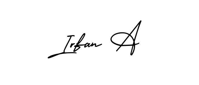 Make a short Irfan A signature style. Manage your documents anywhere anytime using AmerikaSignatureDemo-Regular. Create and add eSignatures, submit forms, share and send files easily. Irfan A signature style 3 images and pictures png
