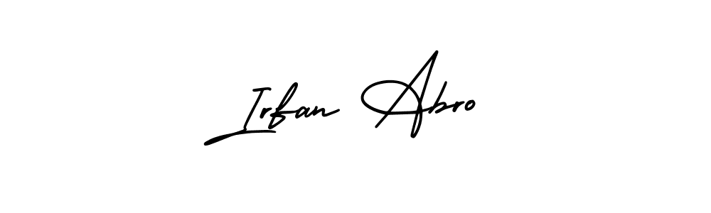 Use a signature maker to create a handwritten signature online. With this signature software, you can design (AmerikaSignatureDemo-Regular) your own signature for name Irfan Abro. Irfan Abro signature style 3 images and pictures png