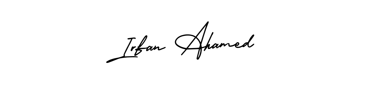 The best way (AmerikaSignatureDemo-Regular) to make a short signature is to pick only two or three words in your name. The name Irfan Ahamed include a total of six letters. For converting this name. Irfan Ahamed signature style 3 images and pictures png