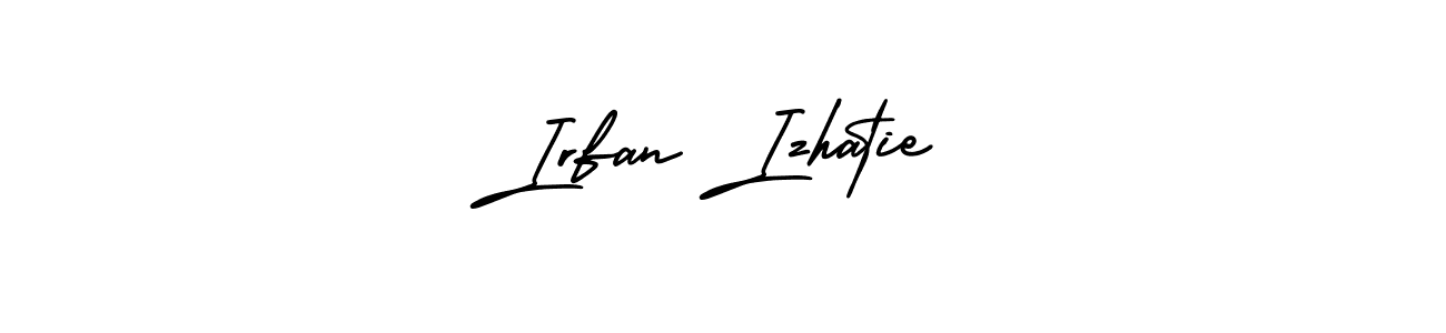 This is the best signature style for the Irfan Izhatie name. Also you like these signature font (AmerikaSignatureDemo-Regular). Mix name signature. Irfan Izhatie signature style 3 images and pictures png