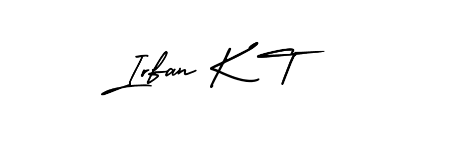 Make a beautiful signature design for name Irfan K T. With this signature (AmerikaSignatureDemo-Regular) style, you can create a handwritten signature for free. Irfan K T signature style 3 images and pictures png