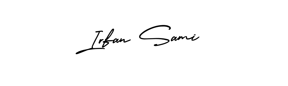 This is the best signature style for the Irfan Sami name. Also you like these signature font (AmerikaSignatureDemo-Regular). Mix name signature. Irfan Sami signature style 3 images and pictures png