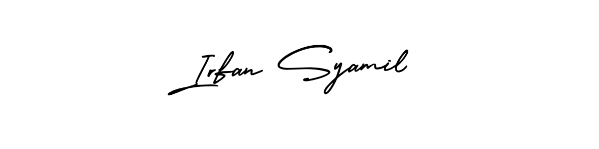 How to make Irfan Syamil signature? AmerikaSignatureDemo-Regular is a professional autograph style. Create handwritten signature for Irfan Syamil name. Irfan Syamil signature style 3 images and pictures png