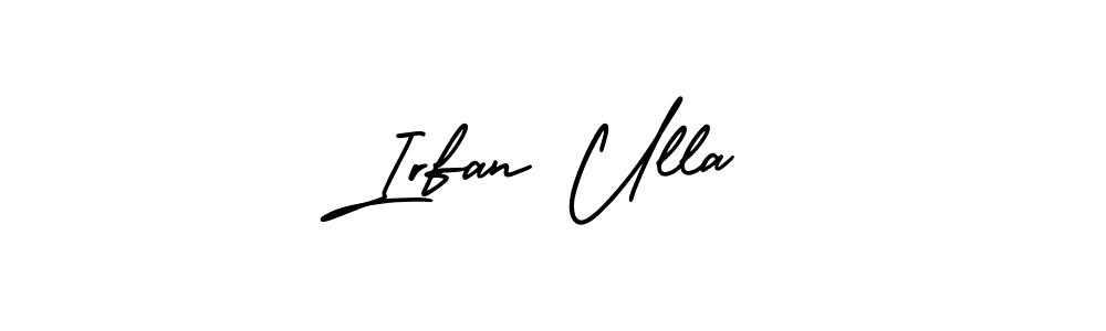 You should practise on your own different ways (AmerikaSignatureDemo-Regular) to write your name (Irfan Ulla) in signature. don't let someone else do it for you. Irfan Ulla signature style 3 images and pictures png