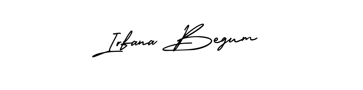You should practise on your own different ways (AmerikaSignatureDemo-Regular) to write your name (Irfana Begum) in signature. don't let someone else do it for you. Irfana Begum signature style 3 images and pictures png