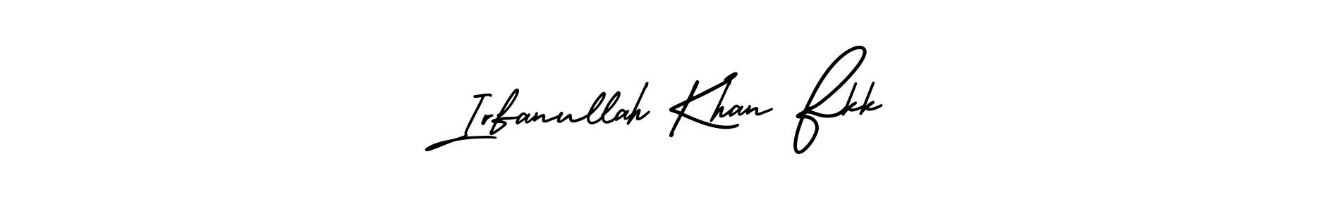 AmerikaSignatureDemo-Regular is a professional signature style that is perfect for those who want to add a touch of class to their signature. It is also a great choice for those who want to make their signature more unique. Get Irfanullah Khan Fkk name to fancy signature for free. Irfanullah Khan Fkk signature style 3 images and pictures png